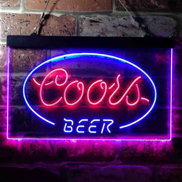 Coors Beer Logo Dual LED Neon Light Sign